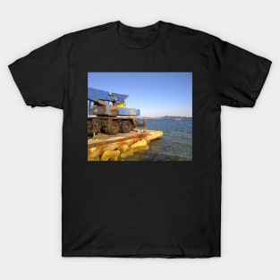 Old crane at the beach of Grimaud, opposite of St. Tropez, le Provence T-Shirt